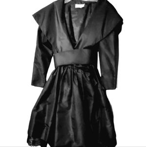 Black taffeta cocktail dress